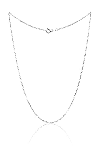 MYSTIC JEWELS By Dalia - 1mm Diamond Forced Rhodium-Plated 925 Sterling Silver Chain, for women, available in 40,45,50,55,60 cm (50.0 cm)