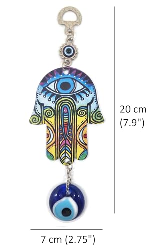 MYSTIC JEWELS - Hamsa house design of the Hand of Fatima with Turkish Eye for home decoration; energy Luck and success (Spring)