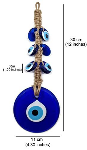 MYSTIC JEWELS - Macrome Turkish Eye Amulet woven with Jute, home protection