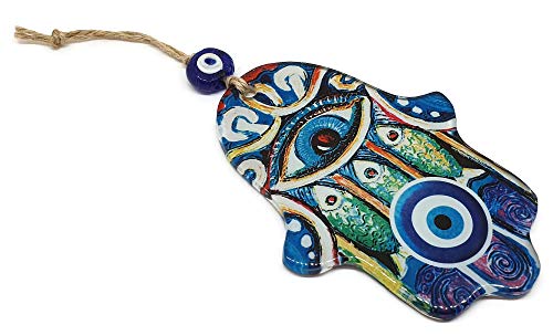 MYSTIC JEWELS - Crystal Hamsa (Hand of Fatima) Shaped Wall Ornament to Bring Health and Success Home (Color 2)