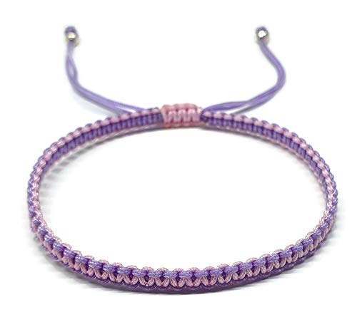 MYSTIC JEWELS - Macrame Bracelet - Thread Kabbalah with 2 colors, Amulet, Evil Eye protection, Good Luck, Good Luck (Lilac - Pink)