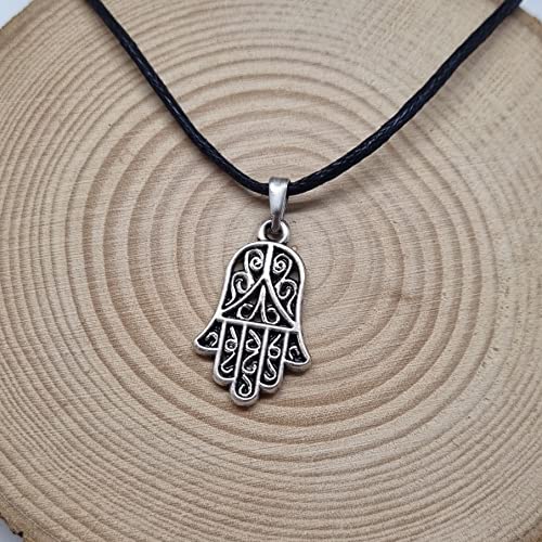 MYSTIC JEWELS - Hand of Fatima (Hamsa) pendant for good luck and evil eye, women and men, gift (Model 2)