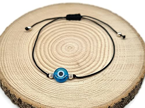 MYSTIC JEWELS Classic Good Luck Eye Bracelet with Red Thread to Give as a Gift (Black)
