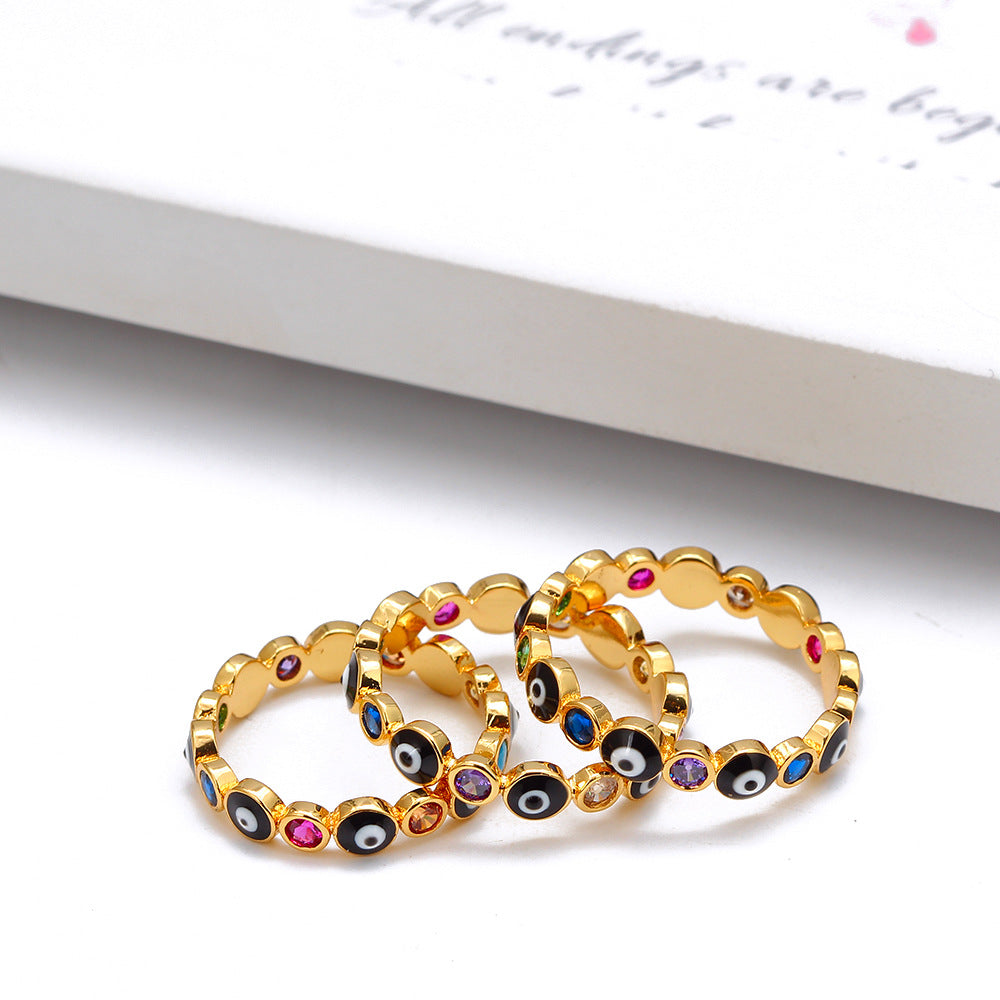 Evil Eye - Turkish Eye Gold Color Ring (Copper)