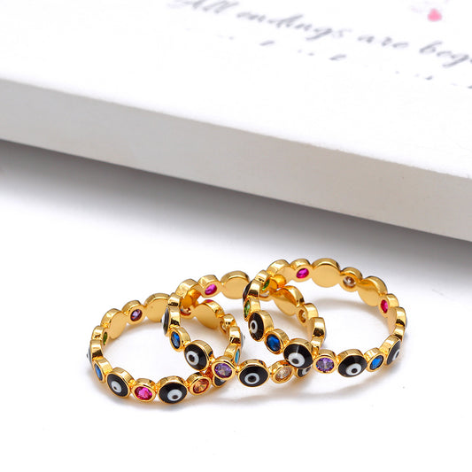Evil Eye - Turkish Eye Gold Color Ring (Copper)