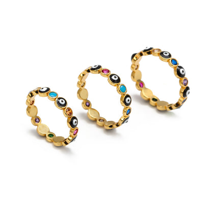 Evil Eye - Turkish Eye Gold Color Ring (Copper)