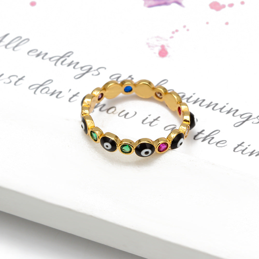 Evil Eye - Turkish Eye Gold Color Ring (Copper)
