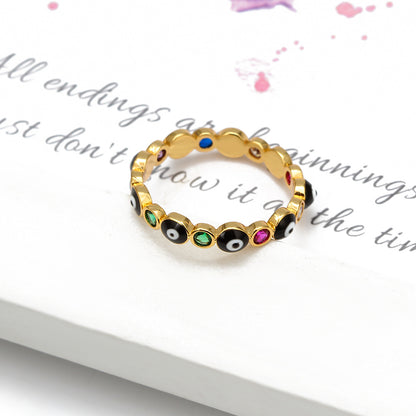 Evil Eye - Turkish Eye Gold Color Ring (Copper)