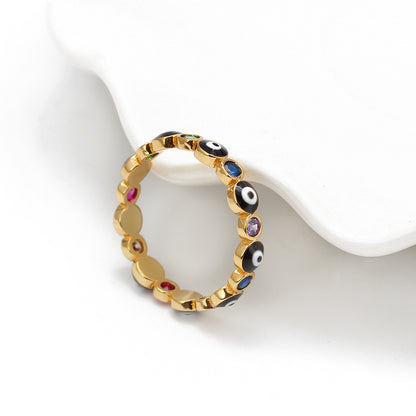 Evil Eye - Turkish Eye Gold Color Ring (Copper)