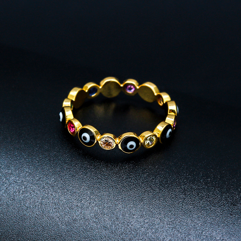Evil Eye - Turkish Eye Gold Color Ring (Copper)