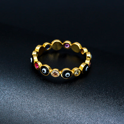 Evil Eye - Turkish Eye Gold Color Ring (Copper)
