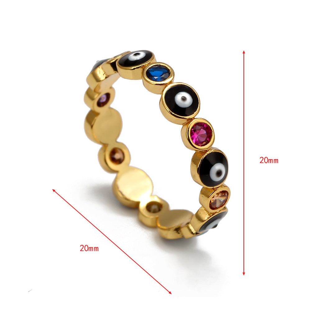 Evil Eye - Turkish Eye Gold Color Ring (Copper)