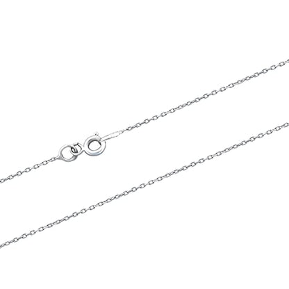 MYSTIC JEWELS By Dalia - 1mm Diamond Forced Rhodium-Plated 925 Sterling Silver Chain, for women, available in 40,45,50,55,60 cm (40.0 cm)