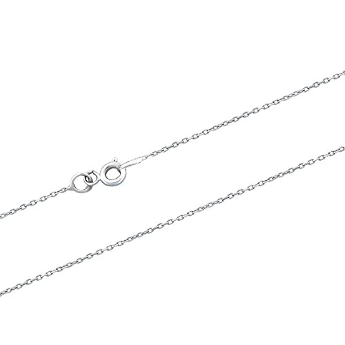 MYSTIC JEWELS By Dalia - 1mm Diamond Forced Rhodium-Plated 925 Sterling Silver Chain, for women, available in 40,45,50,55,60 cm (40.0 cm)