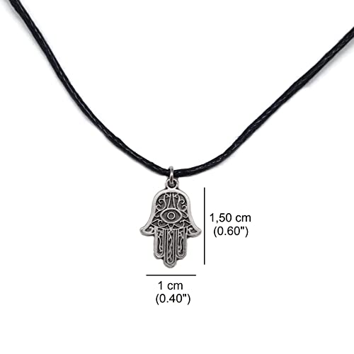 MYSTIC JEWELS - Hand of Fatima (Hamsa) pendant for good luck and evil eye, women and men, gift (Model 3)