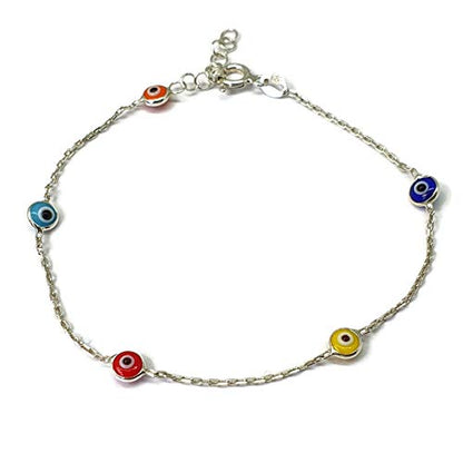 MYSTIC JEWELS by Dalia - 19cm Silver Evil Eye Bracelet - to give as a gift (Multicolor)