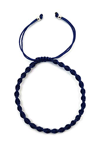 MYSTIC JEWELS - Rotating Macrame Bracelet - Colorful Thread Kabbalah, Amulet, Evil Eye Protection, Good Luck, Good Luck (Blue)
