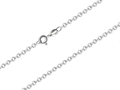MYSTIC JEWELS By Dalia - 1.3 mm Rolo-plated 925 Sterling Silver Necklace, for women, without pendant, available in 40,45,50 cm (50 cm)