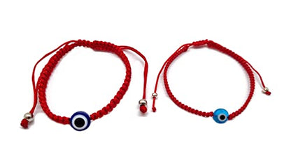 MYSTIC JEWELS by Dalia - 7 knots Red Thread Bracelet - Adjustable protection and evil eye bracelet, lucky amulet, handmade, unisex (Model 6)