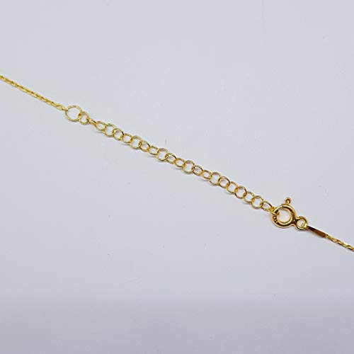 MYSTIC JEWELS by Dalia - Eye Necklace with Eyelashes - 925 Sterling Silver Enameled in Blue for Good Luck (Golden Silver)