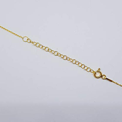 MYSTIC JEWELS By Dalia - 925 Sterling Silver Necklace, Hamsa (Hand of Fatima) enamelled evil eye, ideal for gifting (Golden)