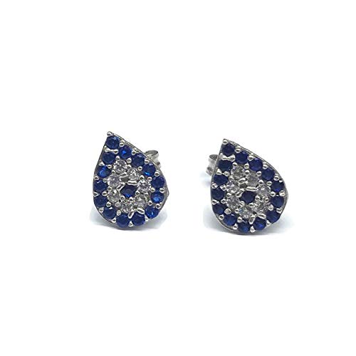 MYSTIC JEWELS Orecchini Occhio Turco In Argento Sterling 925 – Portafortuna, Amuleto Protezione, 8 Mm, Con Sacchetto Regalo - 4