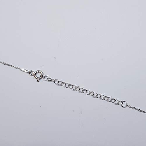 MYSTIC JEWELS by Dalia - Blue Crystal Cube Evil Eye Necklace for Good Luck - 925 Sterling Silver Chain (Light Blue)