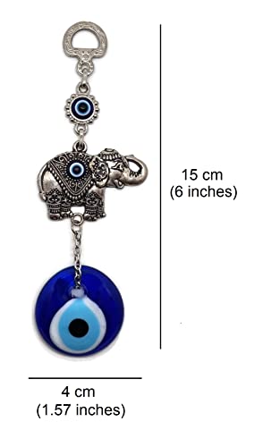 MYSTIC JEWELS - Turkish Eye Elephant Amulet to Hang at Home, Good Luck, Protection
