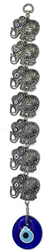 MYSTIC JEWELS - Seven Elephants with Turkish Eye for Good Luck (Model 3)