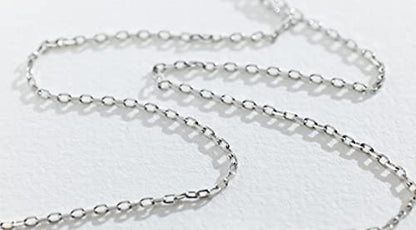 MYSTIC JEWELS By Dalia - 1mm Diamond Forced Rhodium-Plated 925 Sterling Silver Chain, for women, available in 40,45,50,55,60 cm (40.0 cm)