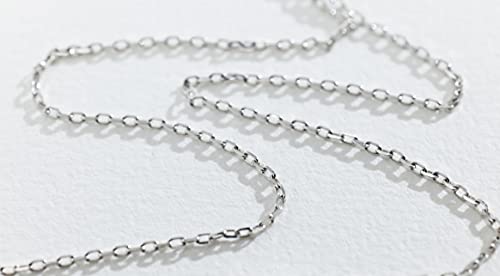 MYSTIC JEWELS By Dalia - 1mm Diamond Forced Rhodium-Plated 925 Sterling Silver Chain, for women, available in 40,45,50,55,60 cm (50.0 cm)