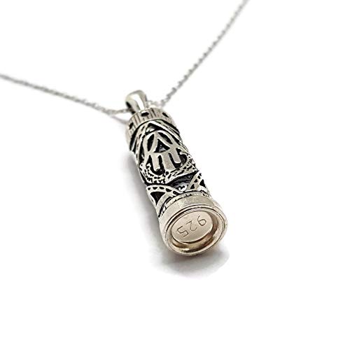 MYSTIC JEWELS by Dalia - 925 Sterling Silver - Mezuzah with Silver Chain (Model 3)
