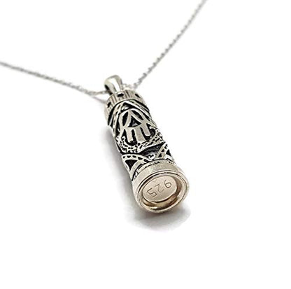 MYSTIC JEWELS by Dalia - 925 Sterling Silver - Mezuzah with Silver Chain (Model 3)