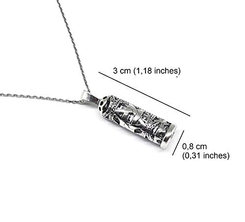 MYSTIC JEWELS by Dalia - 925 Sterling Silver - Mezuzah with Silver Chain (Model 4)