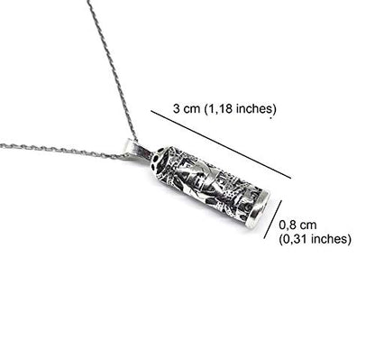 MYSTIC JEWELS by Dalia - 925 Sterling Silver - Mezuzah with Silver Chain (Model 4)