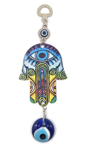 MYSTIC JEWELS - Hamsa house design of the Hand of Fatima with Turkish Eye for home decoration; energy Luck and success (Spring)