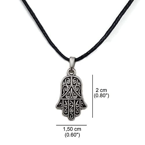 MYSTIC JEWELS - Hand of Fatima (Hamsa) pendant for good luck and evil eye, women and men, gift (Model 2)