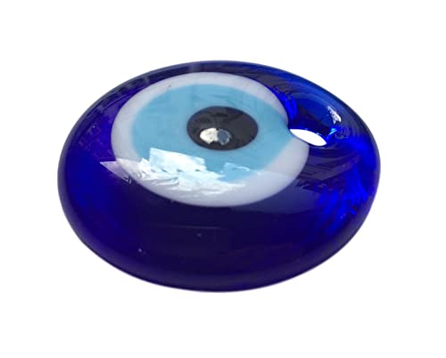 3 Turkish eyes to hang - crystal against the blue and white evil eye and for good luck, 4 cm diameter with hole