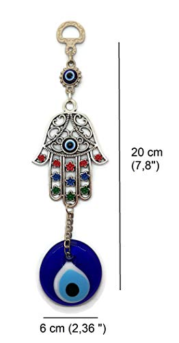 MYSTIC JEWELS - Turkish Eye Pendant with Hand of Fatima for Wall
