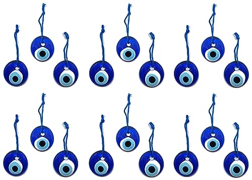 Turkish eye to hang, crystal against blue evil eye, for good luck, 4cm in diameter with hole and thread, nazar boncuk, evil eye (18)