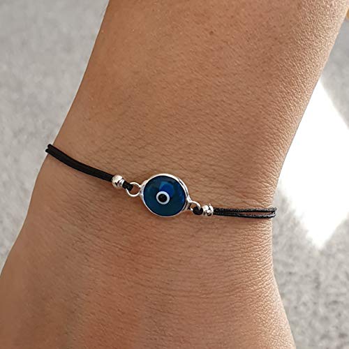 Classic Turkish Eye of Good Luck Bracelet for Men and Women | Mystic Jewels by Dalia (Black)