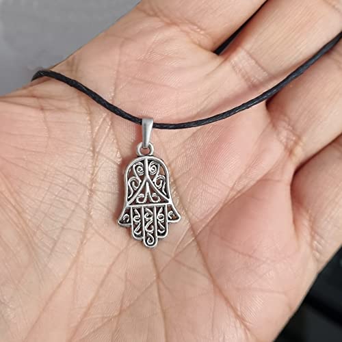 MYSTIC JEWELS - Hand of Fatima (Hamsa) pendant for good luck and evil eye, women and men, gift (Model 2)
