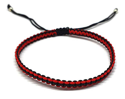 MYSTIC JEWELS - Macrame Bracelet - Thread Kabbalah with 2 colors, Amulet, Evil Eye protection, Good Luck, Good Luck (Red - Black)