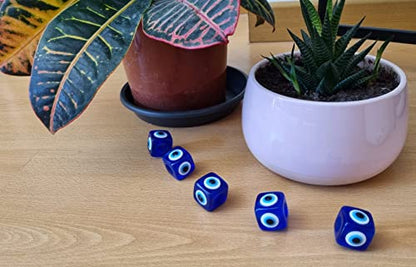 5 Units - Turkish Eyes for Hanging - plastic against the Blue and White Evil Eye, Lucky Amulet, Wall Decoration (Cube)