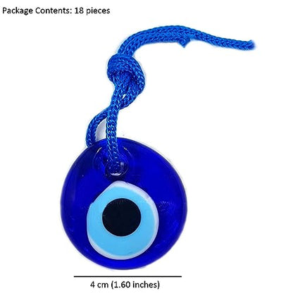 Turkish eye to hang, crystal against blue evil eye, for good luck, 4cm in diameter with hole and thread, nazar boncuk, evil eye (18)