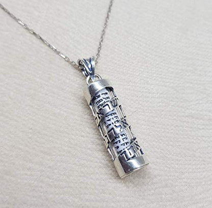 MYSTIC JEWELS by Dalia - 925 Sterling Silver - Mezuzah with Silver Chain (Model 1)
