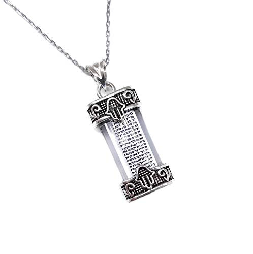 MYSTIC JEWELS by Dalia - 925 Sterling Silver - Mezuzah with Silver Chain (Model 5)