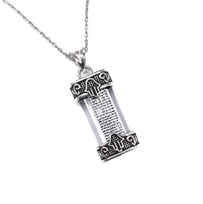 MYSTIC JEWELS by Dalia - 925 Sterling Silver - Mezuzah with Silver Chain (Model 5)
