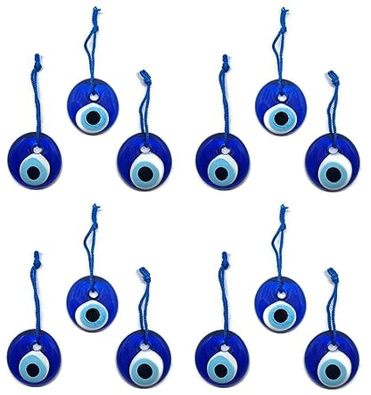 Turkish eye to hang, crystal against blue evil eye, for good luck, 4cm in diameter with hole and thread, nazar boncuk, evil eye (12)