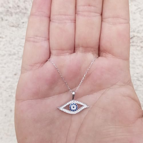 MYSTIC JEWELS By Dalia - Orecchino in argento Sterling 925 con occhio turco e zirconia cubica MYSTIC JEWELS By Dalia - Orecchino in argento Sterling 925 con occhio turco e zirconia cubica